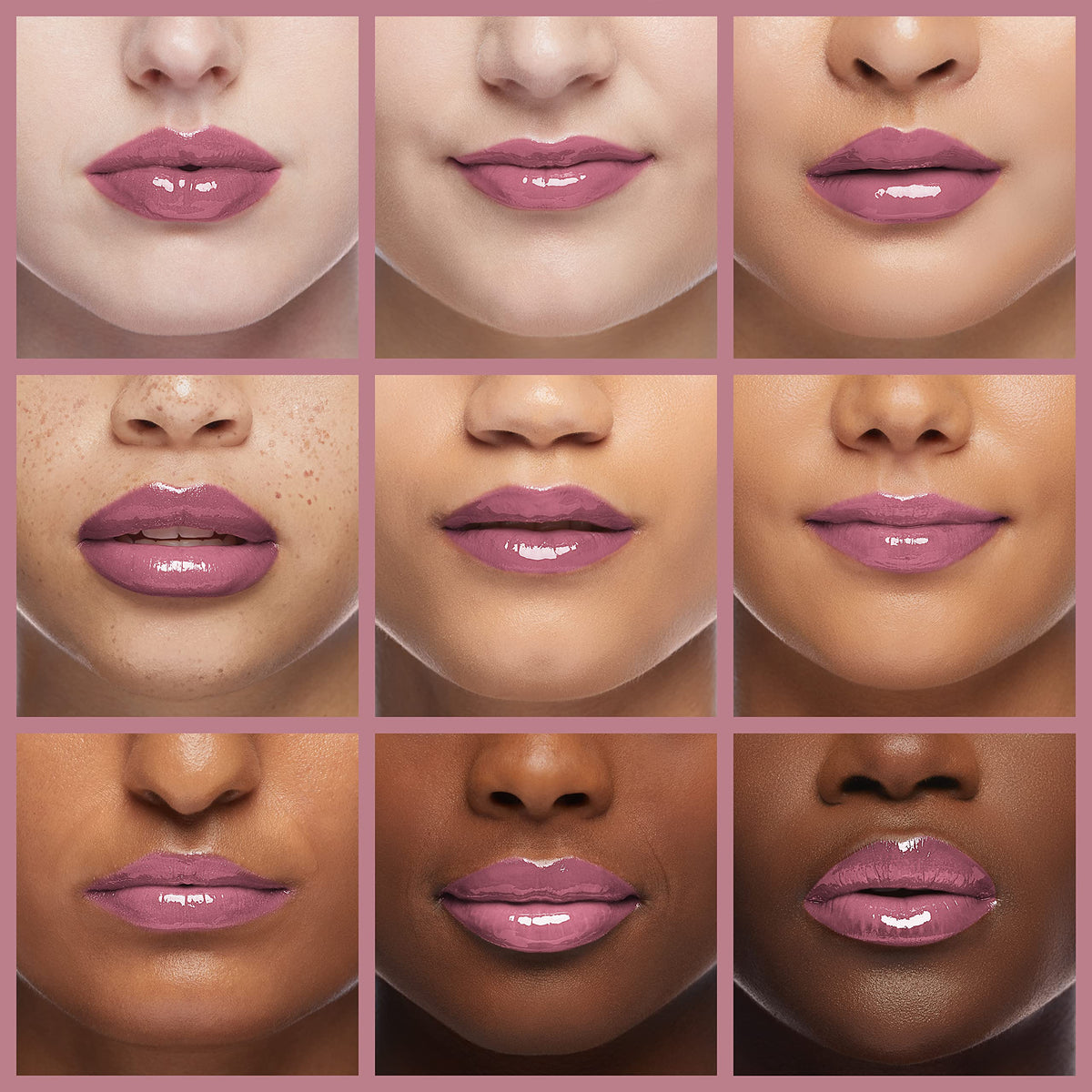 MAC model wearing Plum Dandy on lips showing wearable look benefit: flattering on skin