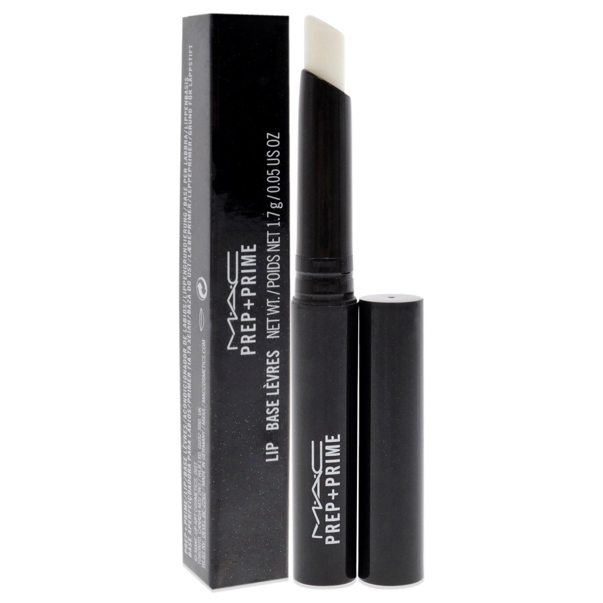MAC Prep + Prime Lip in use applying thin layer under lipstick for longer wear