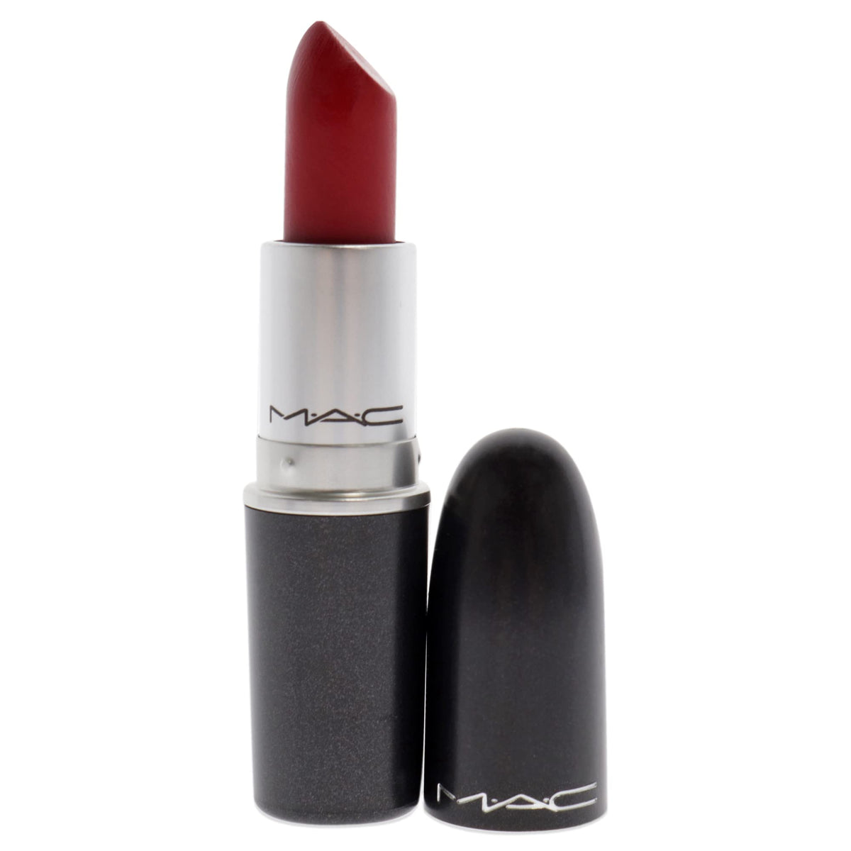 MAC close-up of lipstick bullet texture showing matte finish benefit: precise application
