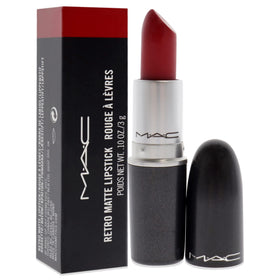 MAC swatch on arm showing Ruby Woo intense pigment benefit: true-to-color preview