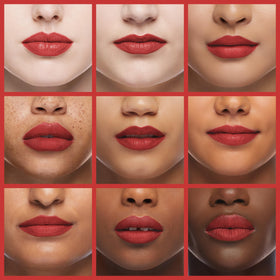 MAC Ruby Woo pencil tip close-up showing creamy texture for smooth application