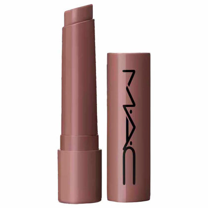 MAC Squirt gloss stick front view showing nude shade and travel-friendly packaging