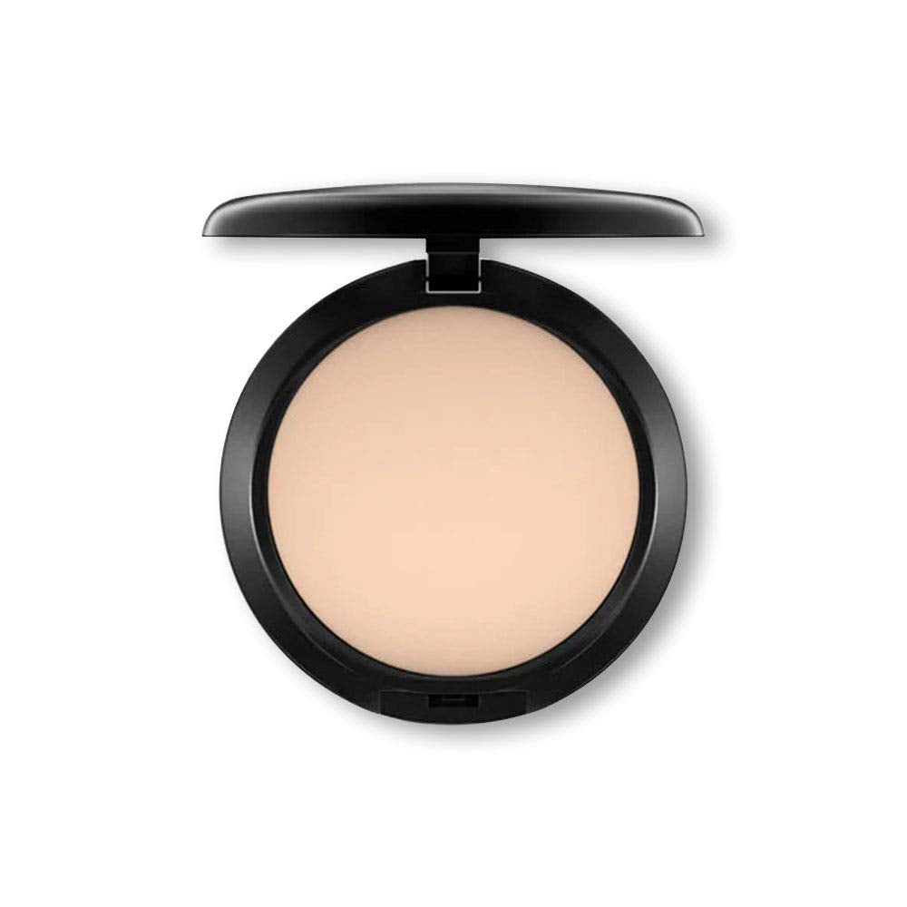 MAC Studio Fix compact front view showing sleek packaging and shade NC15 for easy travel