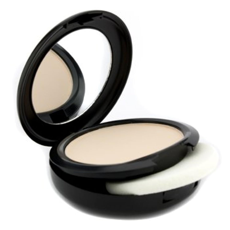 MAC compact front view showing sleek packaging and easy portability benefit