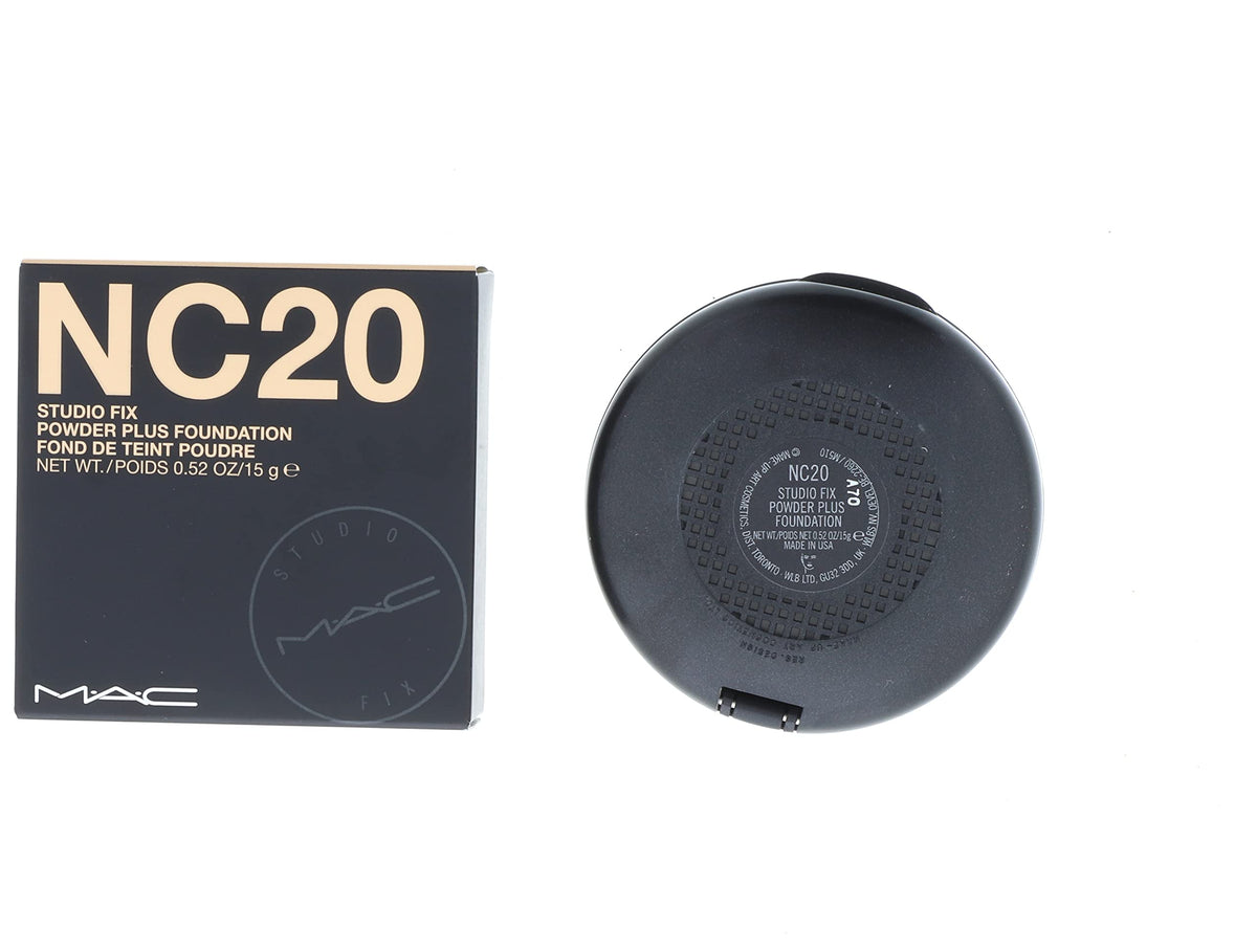 MAC compact label and NC20 shade displayed for clear shade identification