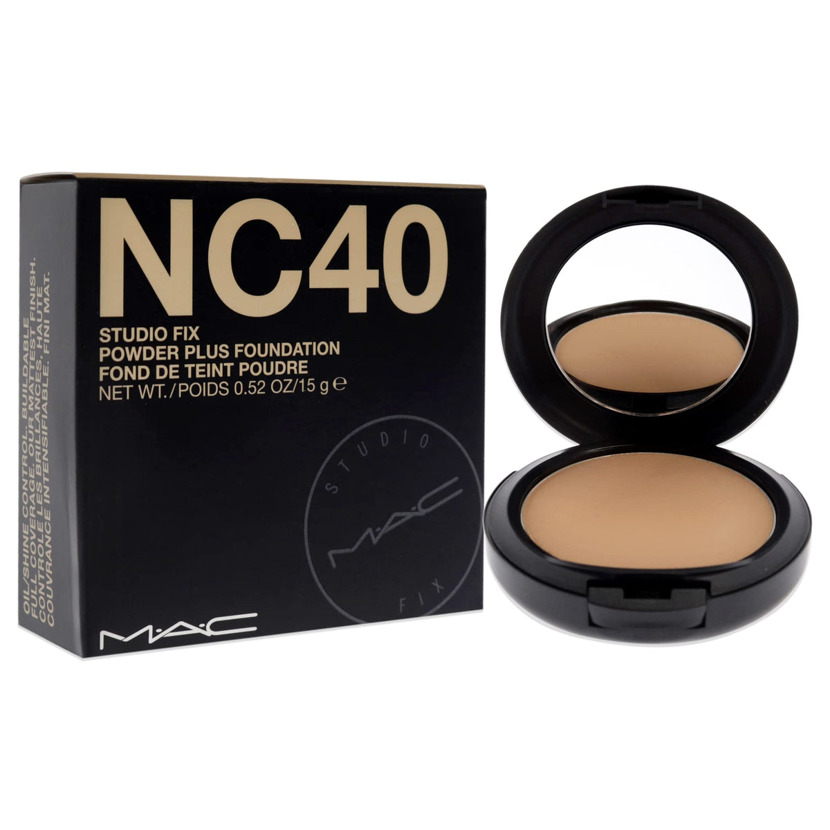 MAC Studio Fix powder being applied with brush for smooth coverage