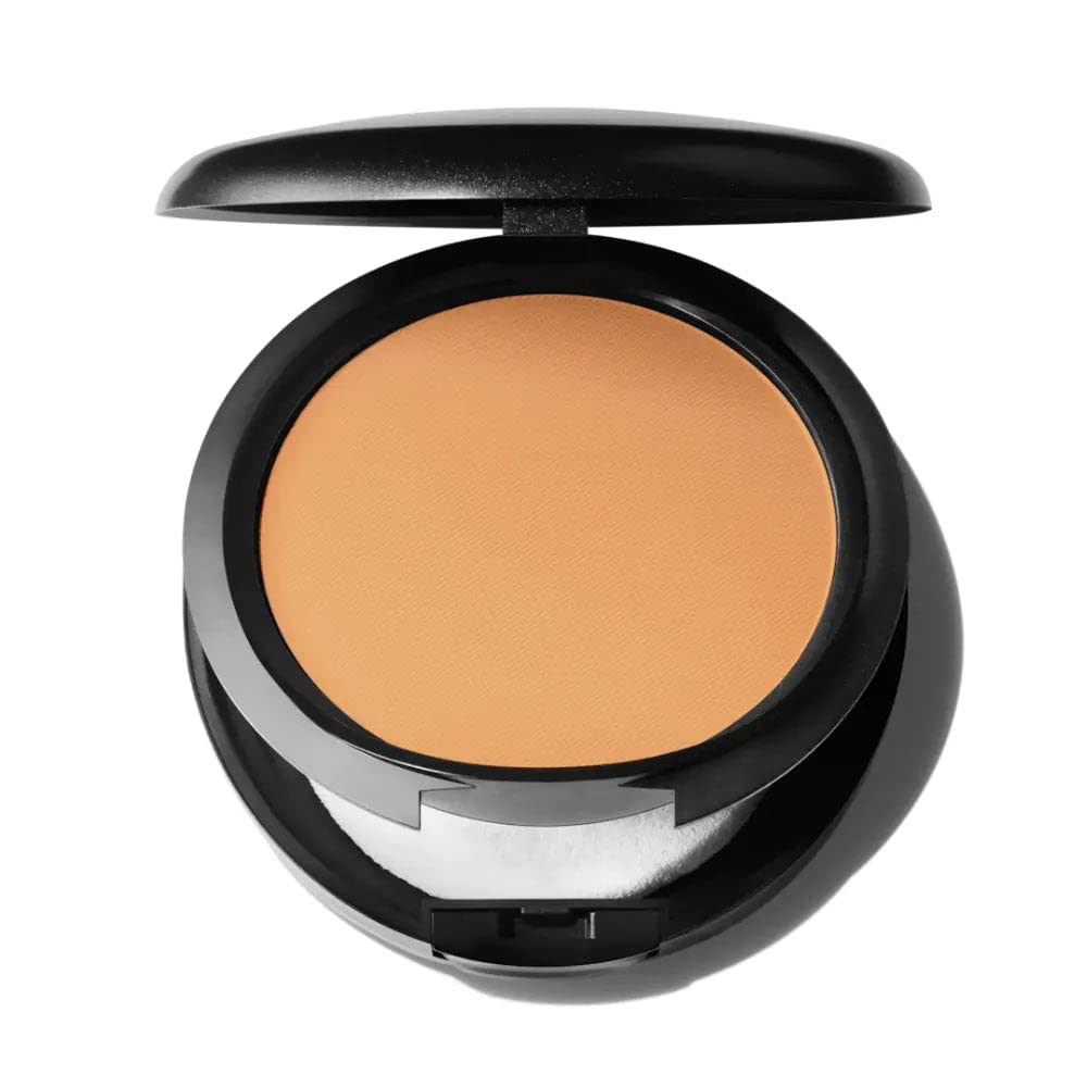 MAC Studio Fix compact front view showing shade NC44.5 and matte finish benefits