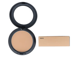 MAC open pan close-up revealing finely milled powder texture and matte finish