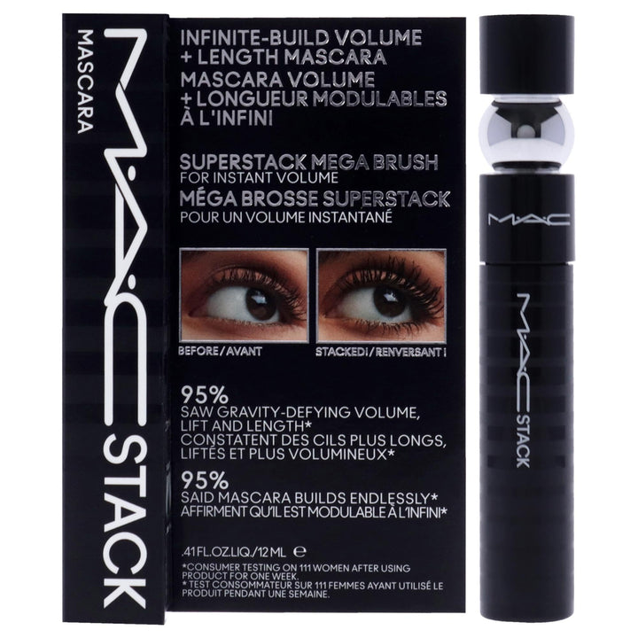 MAC Superstack front packaging showing tube and logo, highlights bold volume