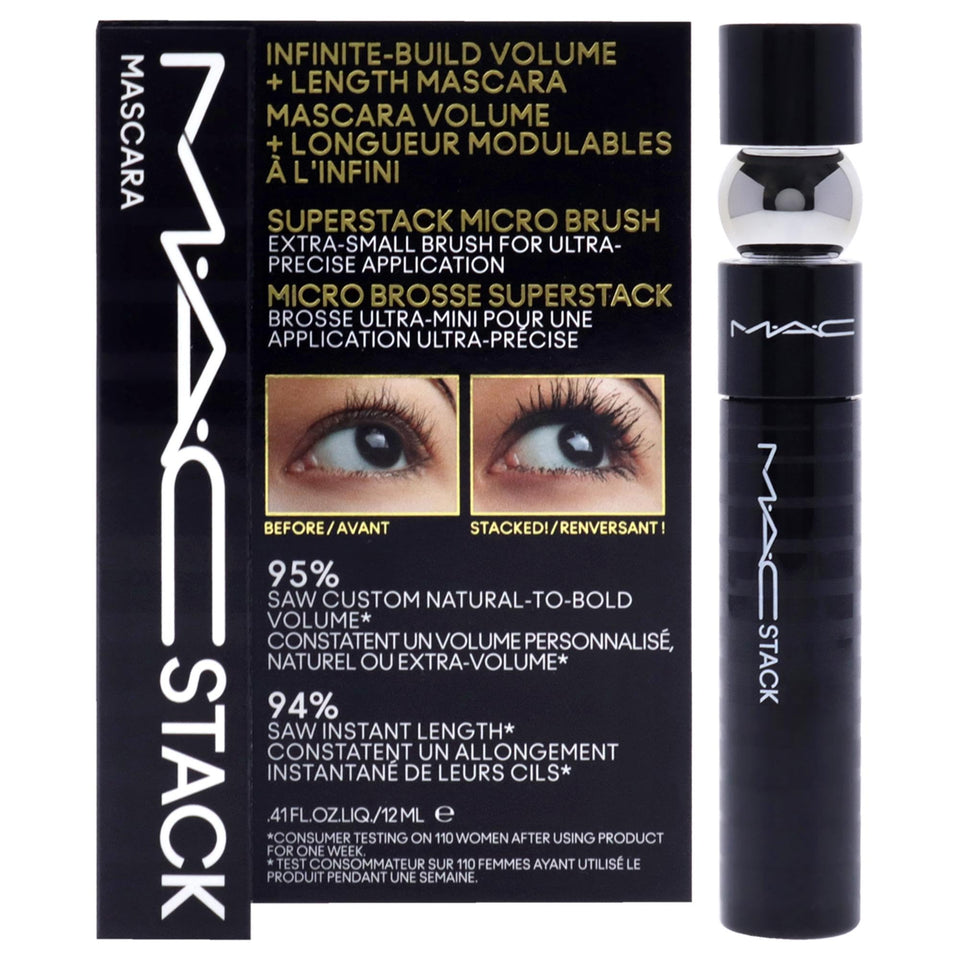 MAC Superstack front view with wand open showing design and instant volume