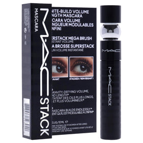 MAC Superstack lashes before and after demonstrating buildable length and volume