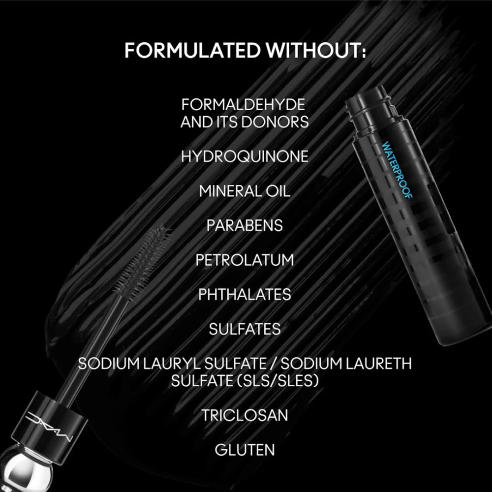 MAC mascara applied on model lashes showing dramatic length and lift