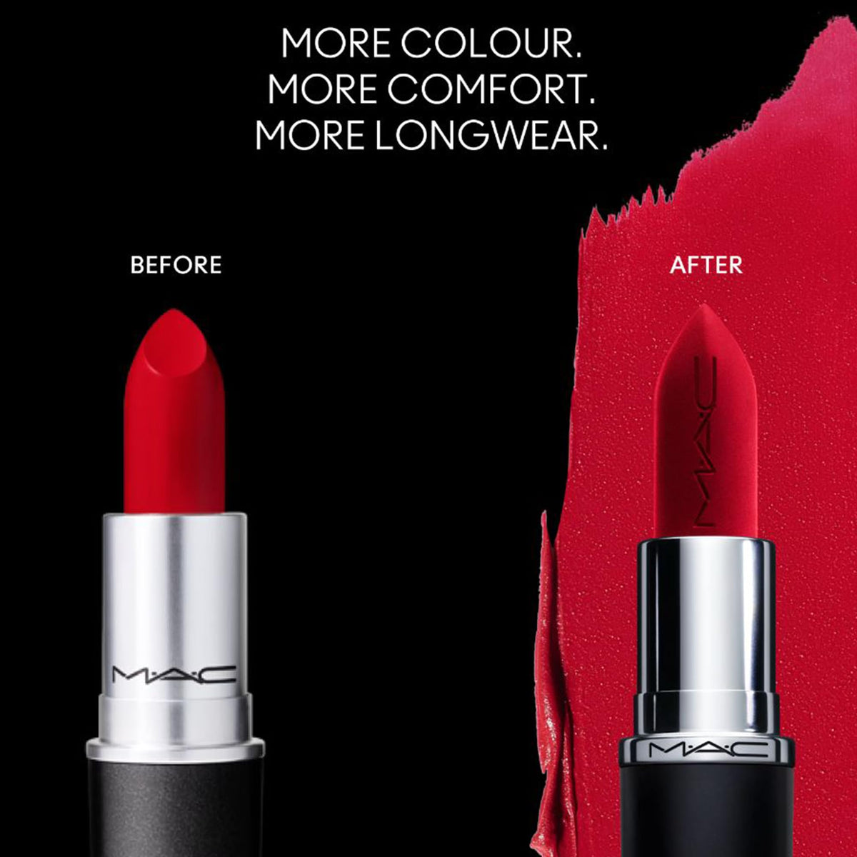 MAC Velvet Teddy on lips demonstrates precise coverage and non-feathering wear