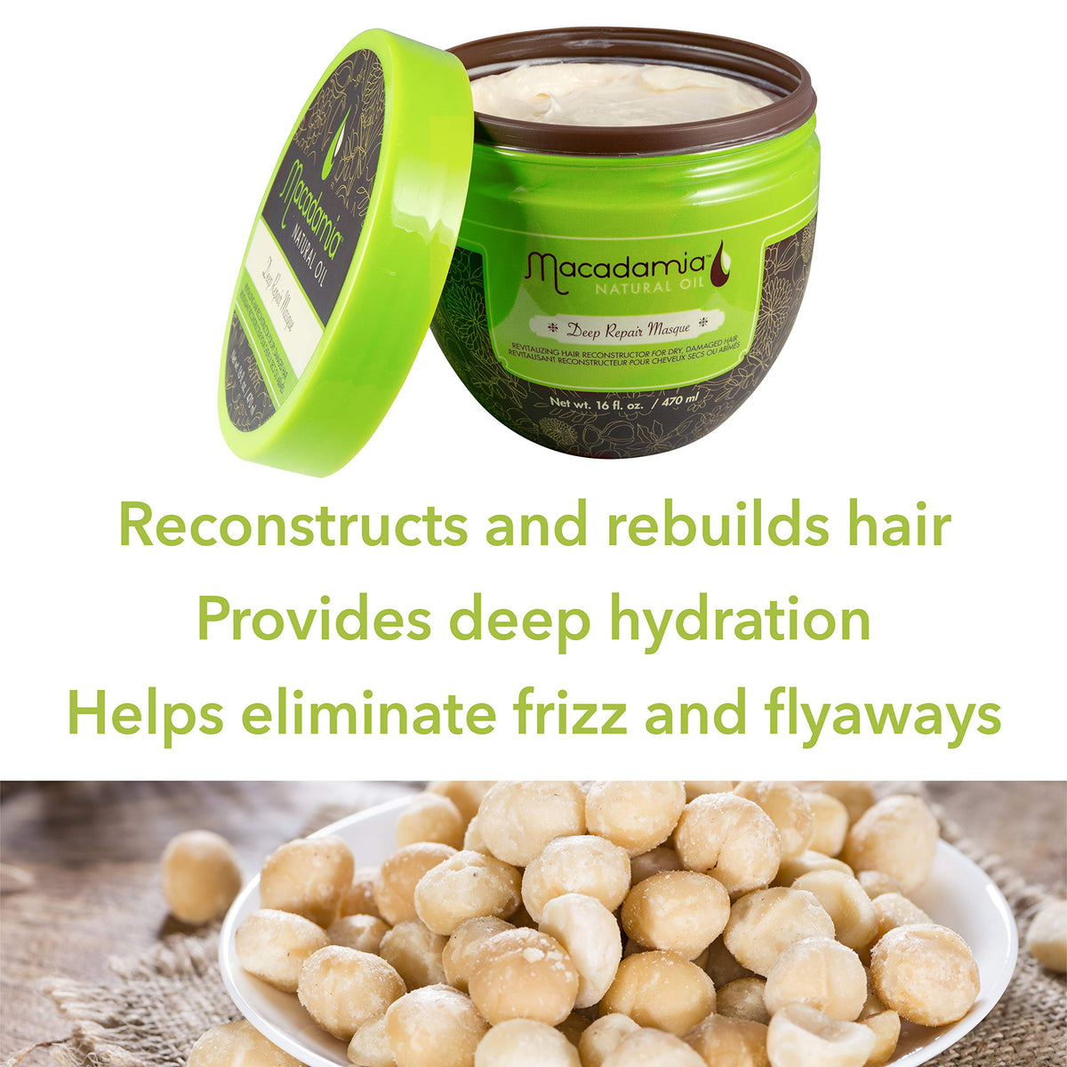 Macadamia Natural Oil before and after ends showing reduced split ends