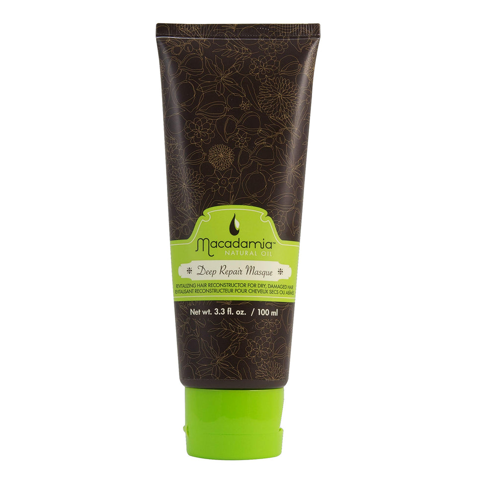 Macadamia Natural Oil jar front view showing product label and nourishing benefit
