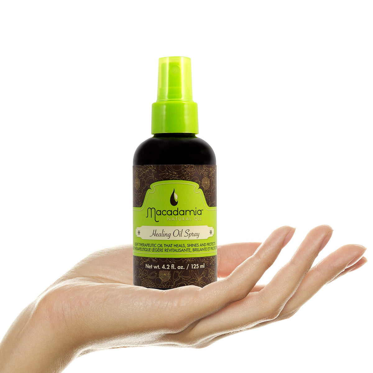 macadamia natural oil on bathroom vanity with towel, brand everyday-gloss benefit