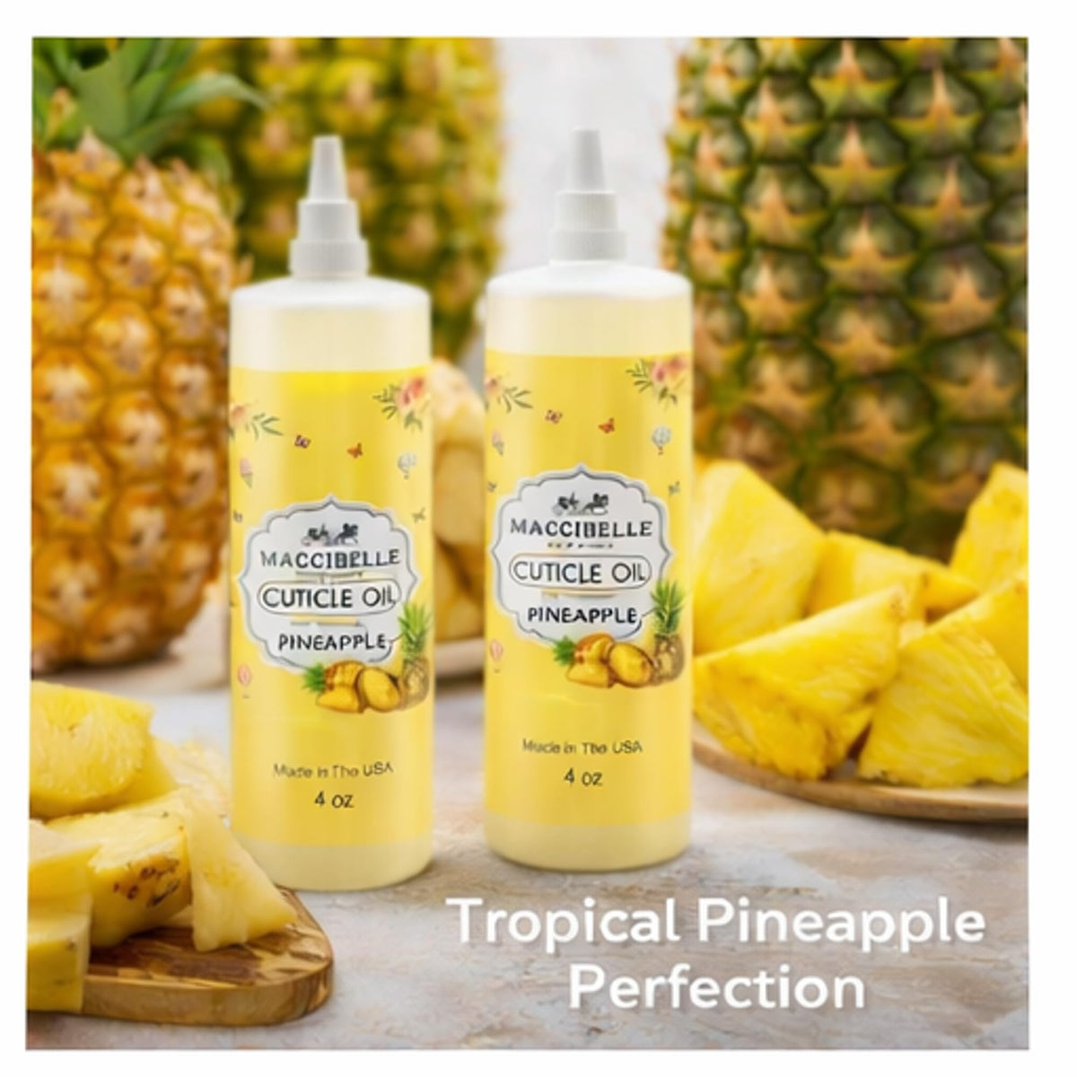 Maccibelle ingredient label highlighting almond oil and lactic acid benefits