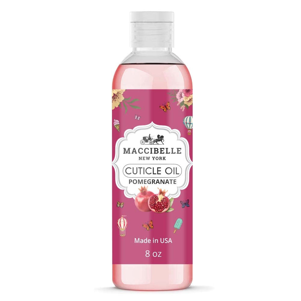 Maccibelle pomegranate refill bottle front view showing volume and refill benefit