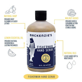MacKenzie's pump dispensing paste into wet hand for powerful grease removal