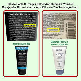 Applying Macujo products to wet hair showing thorough cleansing action