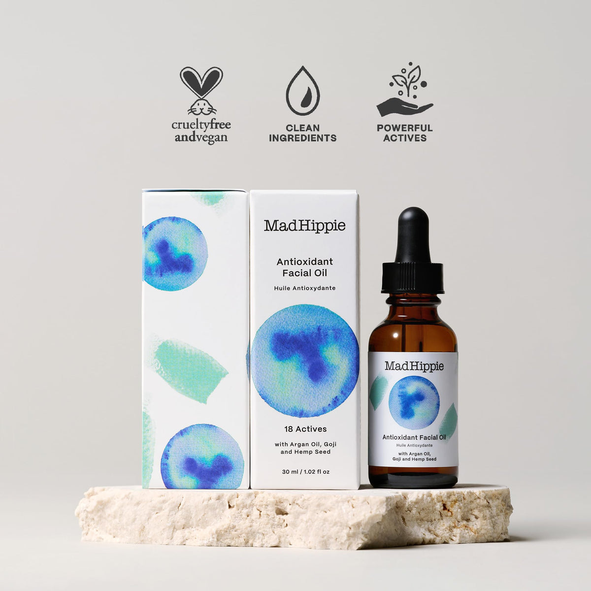 Sea buckthorn berries and botanicals representing Mad Hippie antioxidant-rich ingredients