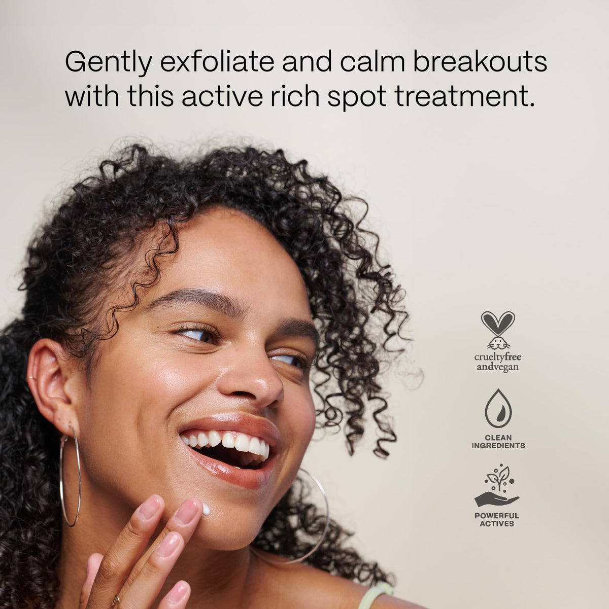 Mad Hippie blemish cream applied on fingertip demonstrating targeted coverage