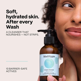 Mad Hippie front packaging of cream cleanser highlighting gentle cleansing