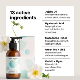 Mad Hippie cleanser in-hand being massaged onto damp skin
