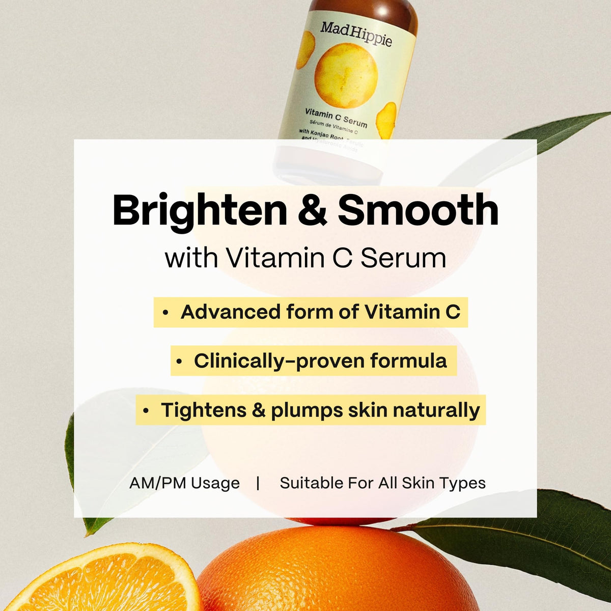 Mad Hippie Daily Protective Serum spread texture showing lightweight finish