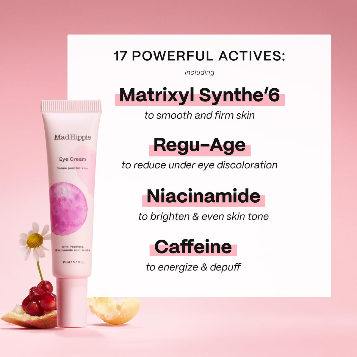 Mad Hippie eye cream on fingertip ready to apply for brighter eyes
