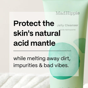 Mad Hippie milky emulsion swatch demonstrating gentle emulsification and rinseability