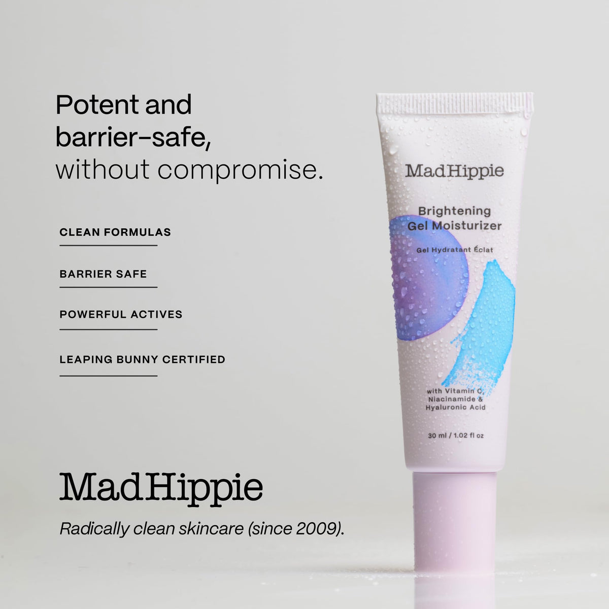 Mad Hippie gel used in a morning routine showing easy layering benefit