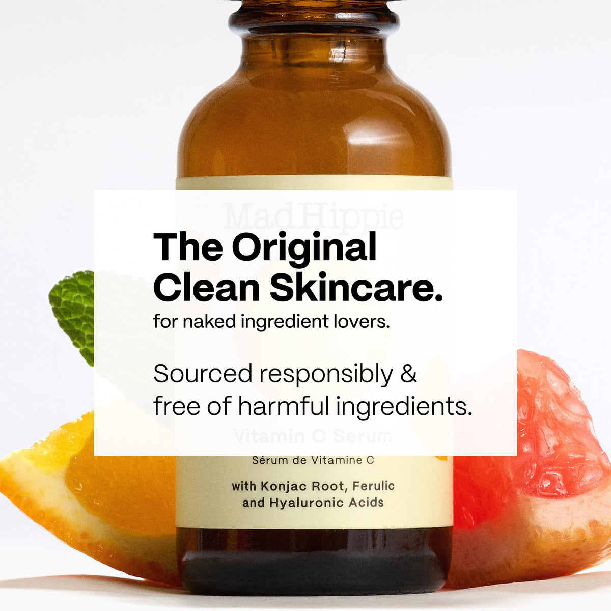 Mad Hippie serums beside coin to show compact travel-friendly sizes