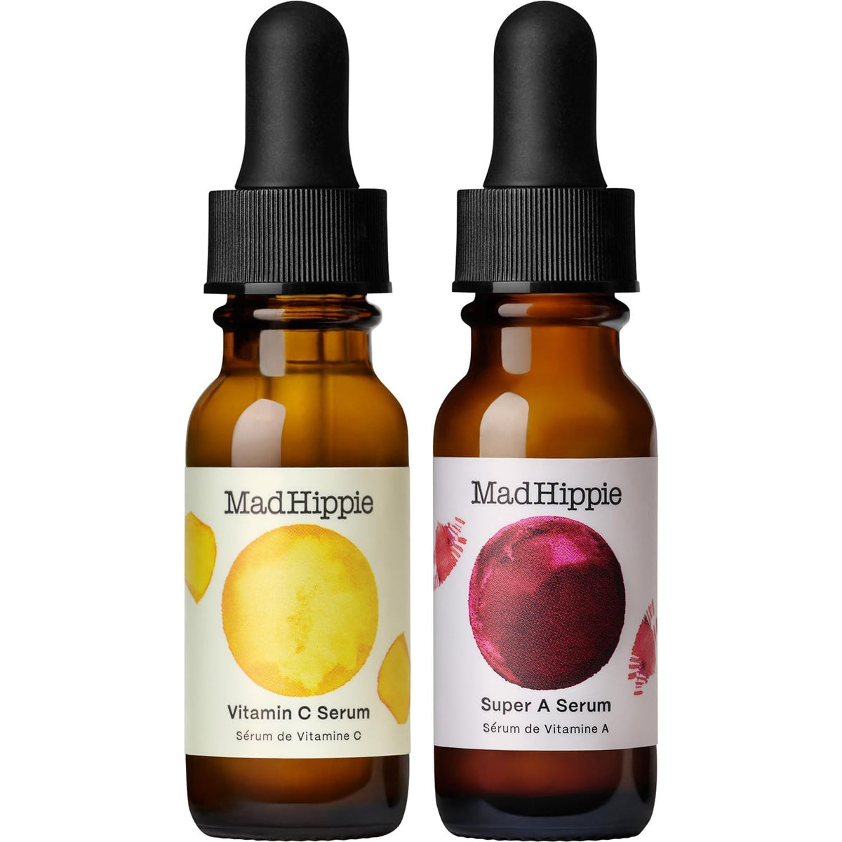 Mad Hippie front packaging showing travel serum duo and benefits