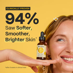 Mad Hippie vitamin C serum bottle close-up highlighting brightening benefit