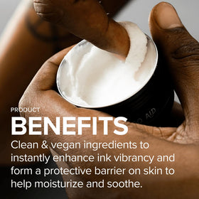 Mad Rabbit balm on hands being warmed, promotes easy absorption