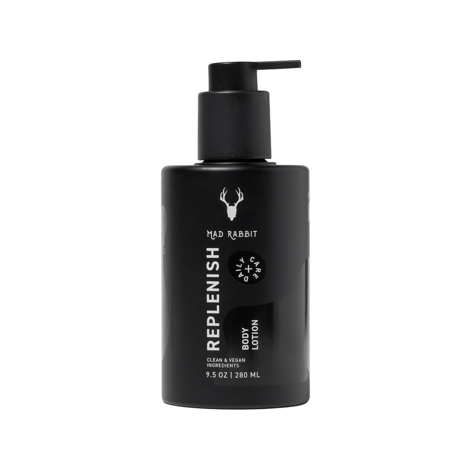 Mad Rabbit pump bottle front view showing clean packaging and easy dispensing
