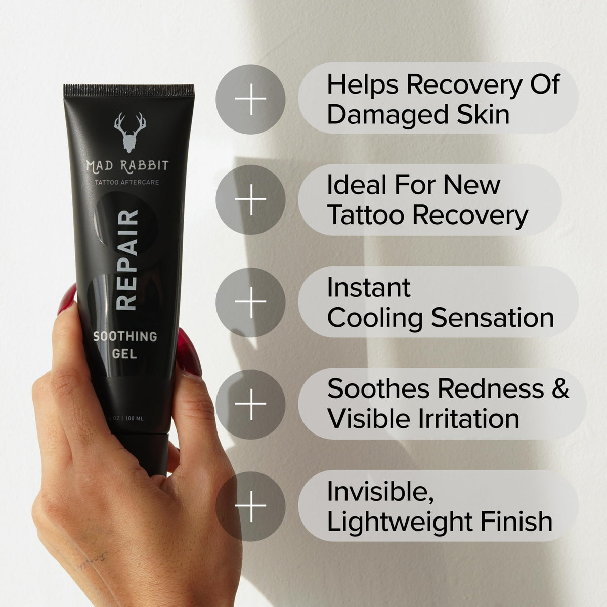 Mad Rabbit gel texture closeup highlighting cooling, lightweight feel