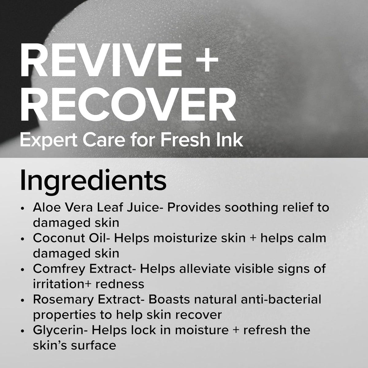 Mad Rabbit ingredients label close-up listing clean, vegan components
