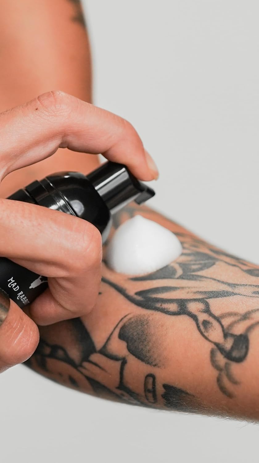 Mad Rabbit kit styled on bathroom shelf for everyday aftercare convenience