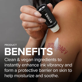 Mad Rabbit balm stick held in hand demonstrating easy, hands-free application and portability