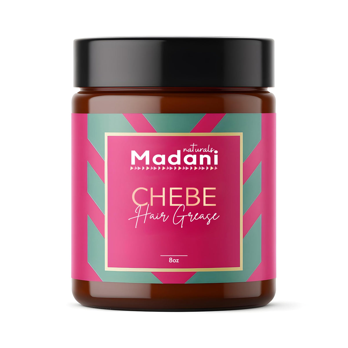Madani Naturals jar front view showing label and natural appeal for moisturized hair