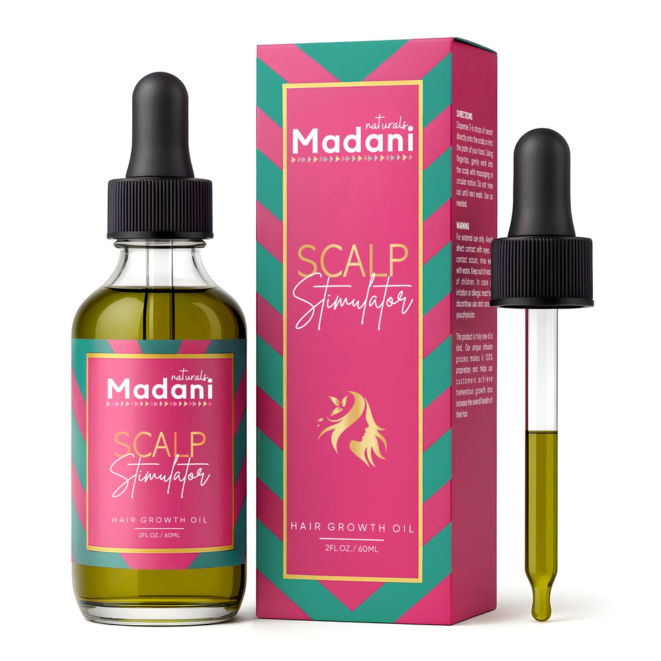 Madani Naturals front bottle showing label and 2 fl oz size with clear benefit
