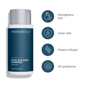 Madison Reed pump dispensing shampoo demonstrating creamy lather for gentle cleanse