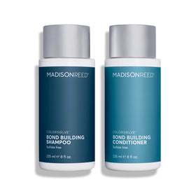 Madison Reed 8 fl oz bottle next to common items for scale and travel convenience