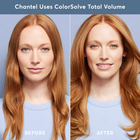 Madison Reed shampoo in hand portraying easy application and lift