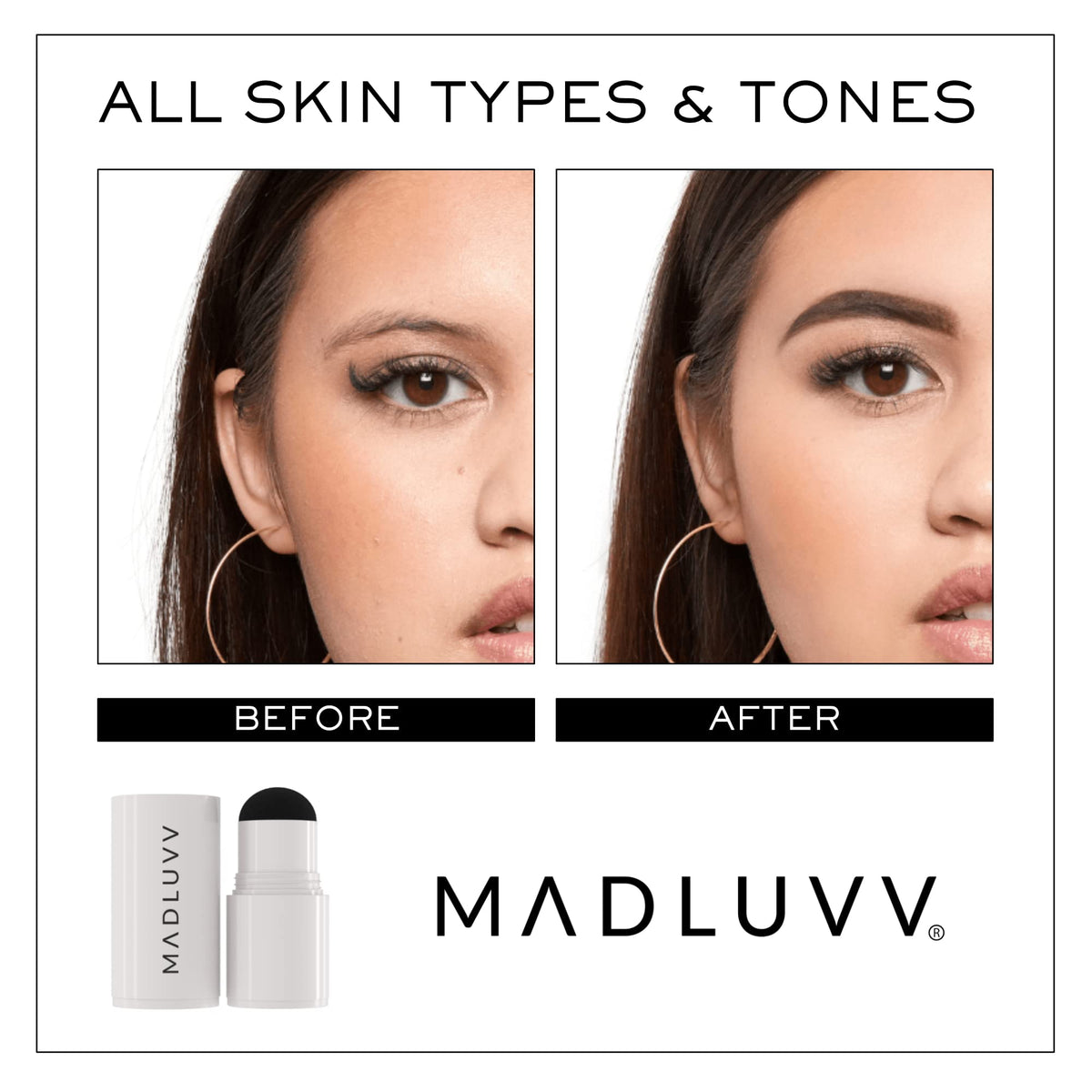 MADLUVV brows before and after refill for natural fuller brow benefit
