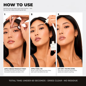 MADLUVV before and after brows showing locked shape and color