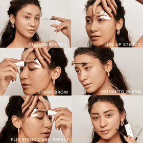 MADLUVV stamp in use close-up creating an even base for natural-looking brows