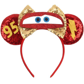 MADO red car headband front view showing playful design and fit